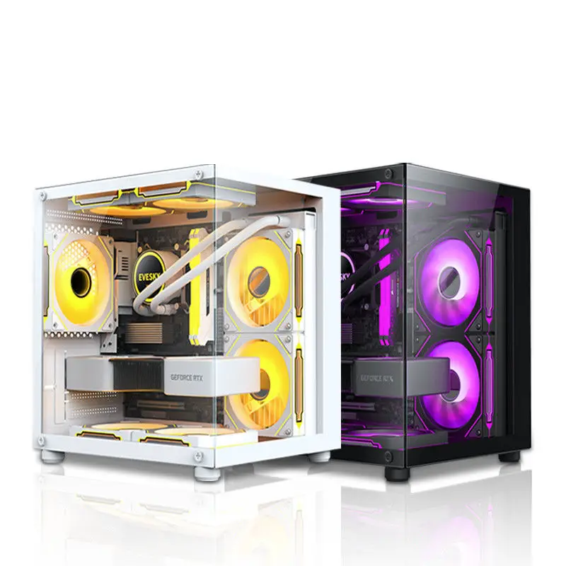 ICE Whale LingYao Mini DIY Sea View Room PC Case Desktop Chassis Support 320mm Graphics Card 240 Water-cooled ATX Power Panorama