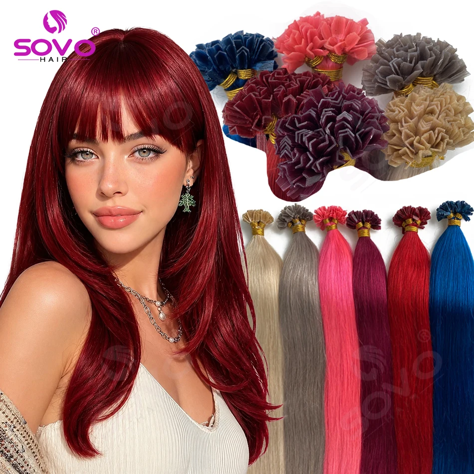 

V Tip Human Hair Extensions Remy Invisible Comfortable Add Length Volume 12-26" Party Music Festival Cosplay Stage Daily Use