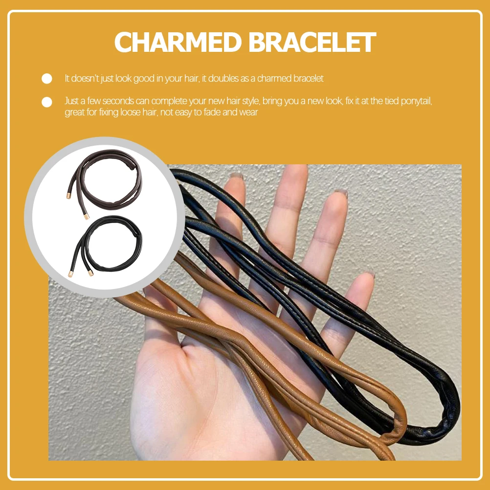 

2 шт. резинки для волос черные коричневые французские элегантные простые безопасные удобные плетение прически женские аксессуары