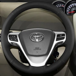 Custom Car Steering Wheel Braid Cover Non-slip Genuine Leather 100% Fit For Toyota Verso EZ Avensis Auto Interior Accessories