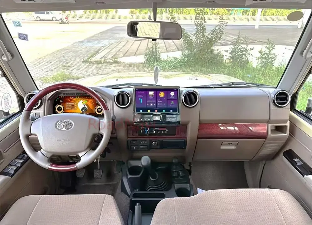 طقم لوحة القيادة LC76 LC79 بديل مطور لملحقات Land Cruiser 70 76 79 LHD/RHD بني رمادي #4