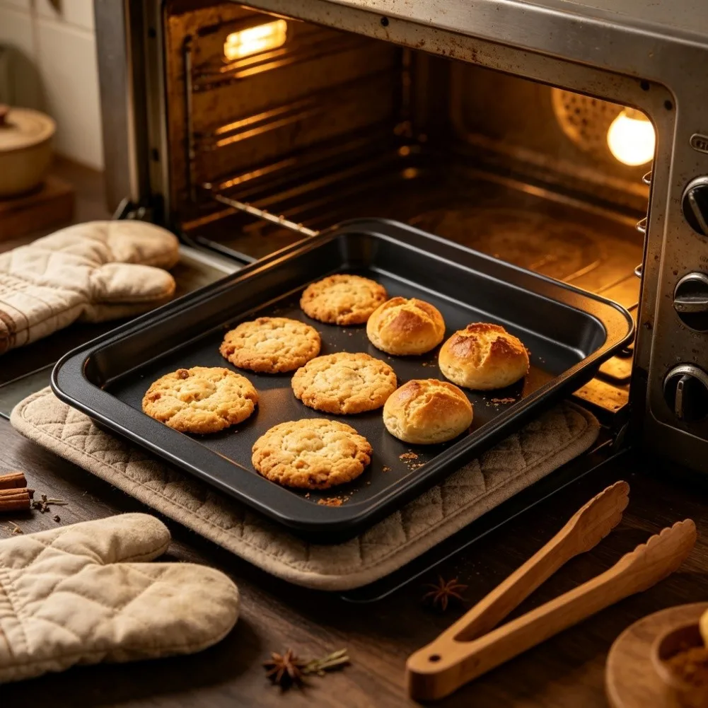 Stainless Steel Non-Stick Baking Pan Designed for Even Heating and Consistent Baking Outcomes in Domestic Cooking Settings