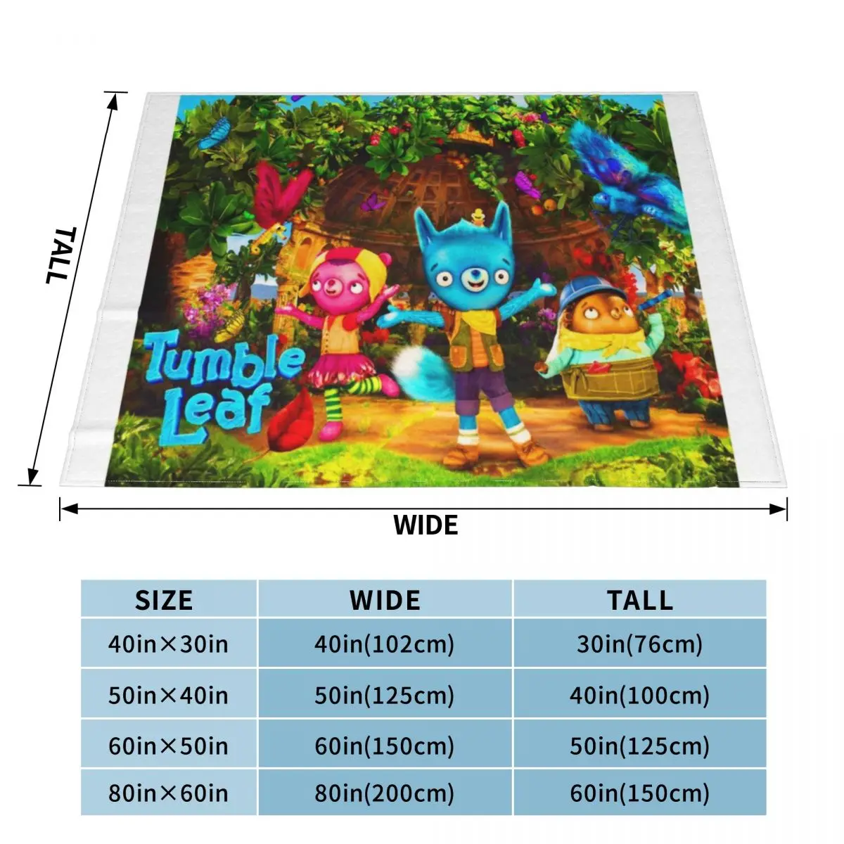 Tumble Leaf characters tumble leaf season 5 stuffed animal birthday Throw Blanket bed plaid Bed blanket Retro Blankets