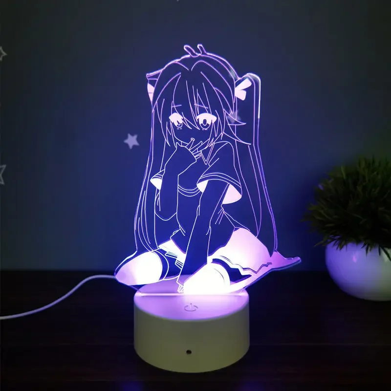 Hatsune Miku luces Led de noche, lámpara de mesa 3D acrílica, decoración Kawaii para el hogar, habitación, dormitorio, figura de Anime, regalos para fanáticos lindos