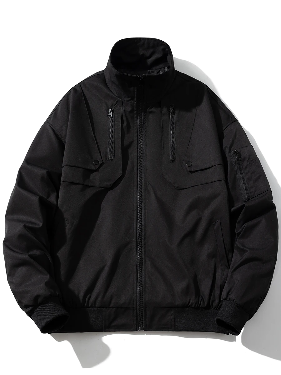 

Casual American Retro Baseball Jaet Men's Spring Autumn Winter Versatile Design Pilot Jaet Coat Stand Fit Polyester Fiber