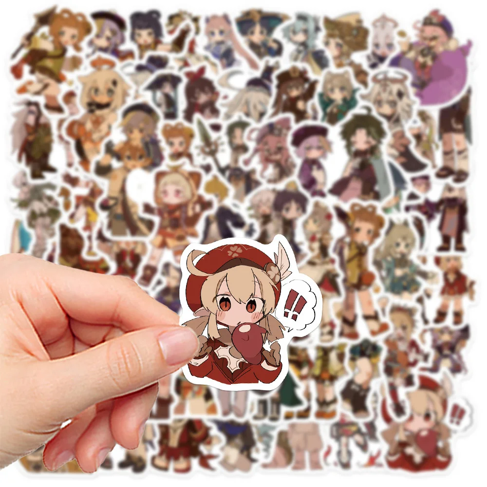 10/30/60 Stuks Genshin Impact Anime Game Stickers Schattige Paimon Klee Cartoon Kids Stickers Speelgoed Diy Telefoon Dagboek Bagage Graffiti Sticker