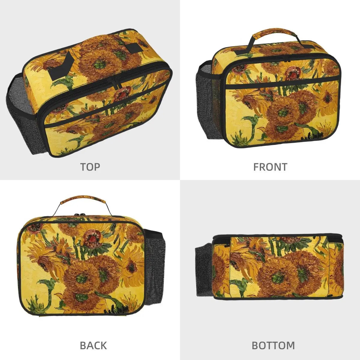 Vincent Van Gogh Sunflowers Sun Flowers Insulated Lunch Bag for Women Children Portable Food Boxes Thermal Lunch Box Tote