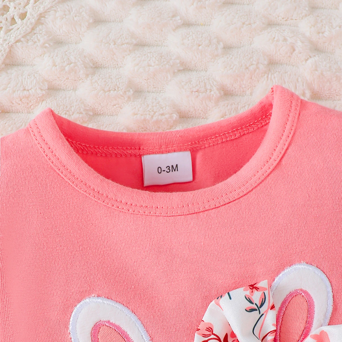 3PCS Baby Girl Clothes Outfits Long Sleeve Lovely Rabbit Bodysuit+Flower Pants+Headband Autumn Casual Wear for Infant 0-18M