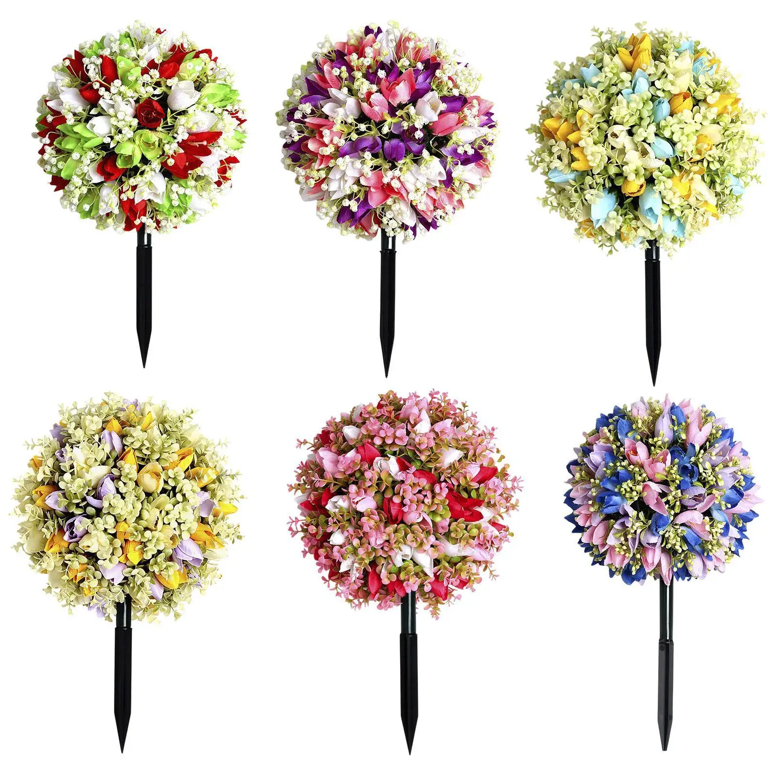 زينة حصة حديقة الزهور الاصطناعية، زينة زهور واقعية للفناء الخلفي في الهواء الطلق #3