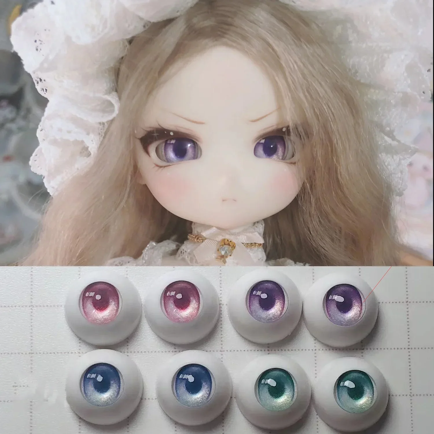 8/10/11/12/14/16/18/20/22/24mm Doll's Eyes for 1/3 1/4 1/6 Bjd Doll Anime Eye Cartoon Acrylic Eyeball Girl Toys Doll Accessories