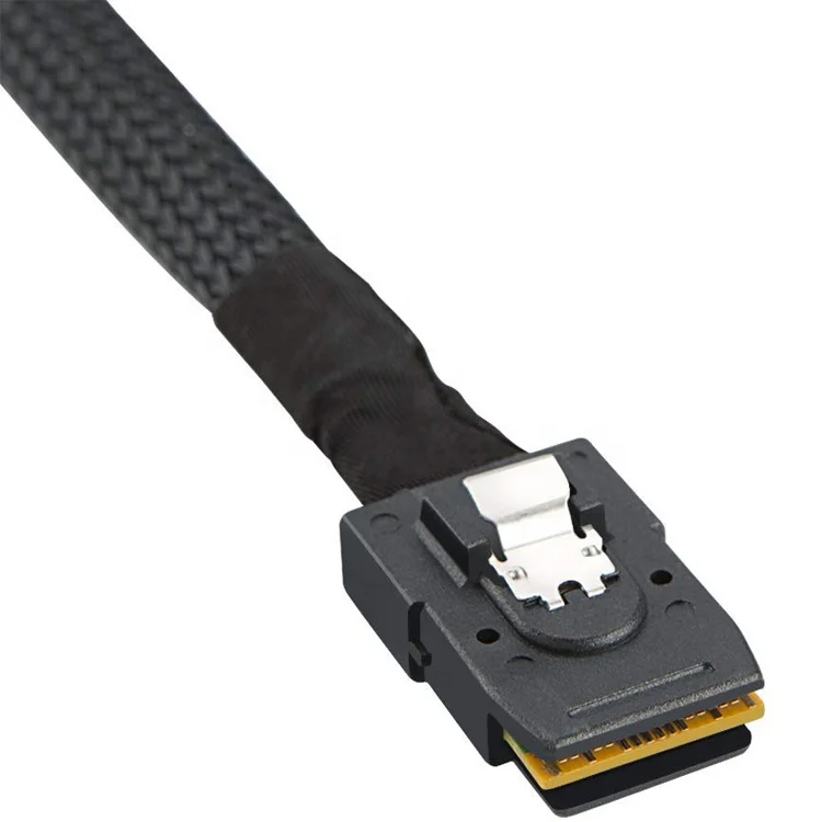 Slim Line SAS 4.0 SFF-8654 4i Host de 38 pinos para Mini SAS 4i SFF-8087 Cabo de dados de alvo de 36 pinos