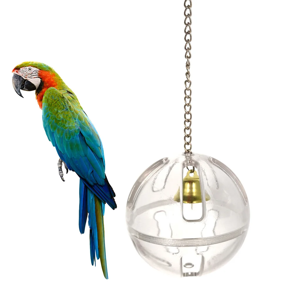 

1Pcs Parrot Foraging Ball Transparent Portable Educational Feeder for Mini Macaw Cockatiel Conure Bird Feeder Box