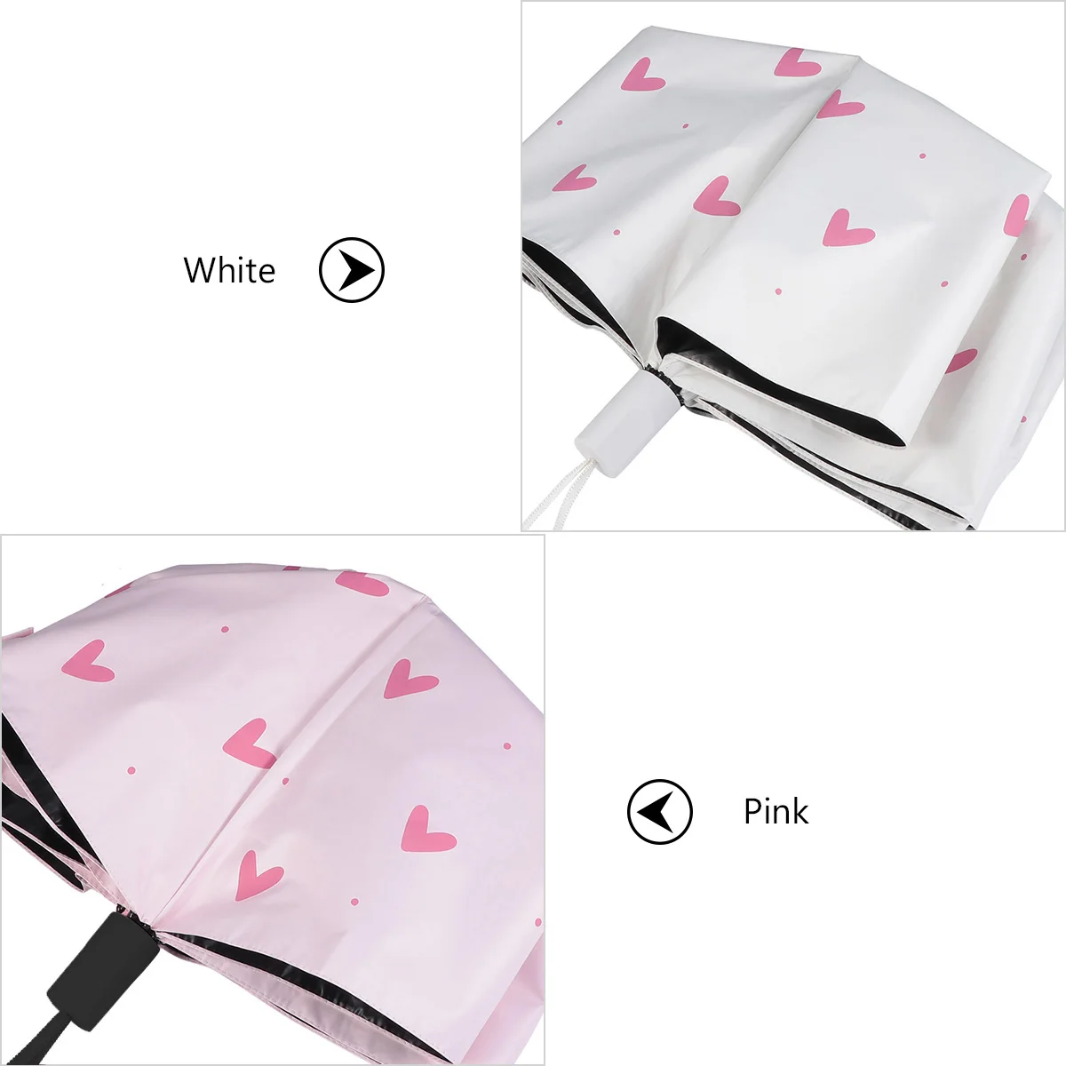 

UV-proof Sun Umbrella Travel Heart Pattern Anti-UV Polyester Folding