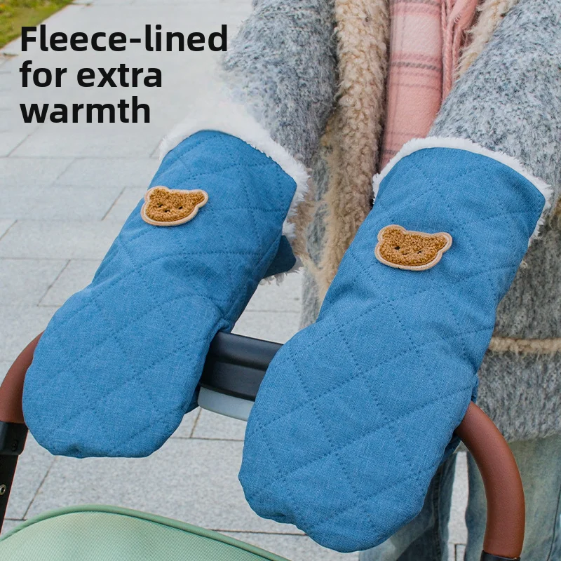 

Детские коляски, теплые и ветрозащитные перчатки, утолщенные пухом, зимние прогулочные инструменты для холодного и незамерзания, перчатки с универсальной ручкой.