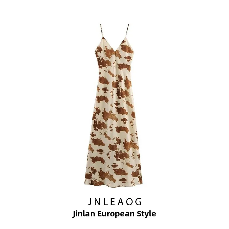 ชุดเดรสผ้าซาตินไหมพรมสำหรับผู้หญิง รุ่น Dr Strapl ทรงตรงลำลองสำหรับฤดูร้อน ผ้าโพลีเอสเตอร์ รัดเอว ปิดด้วยซิป