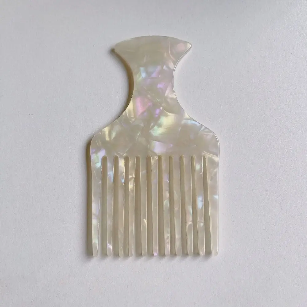 Leopard Print Acetate Long Tooth Hair Comb Korean Style Professional Marbling Color Comb Durable Anti-Static Pick Comb Afro