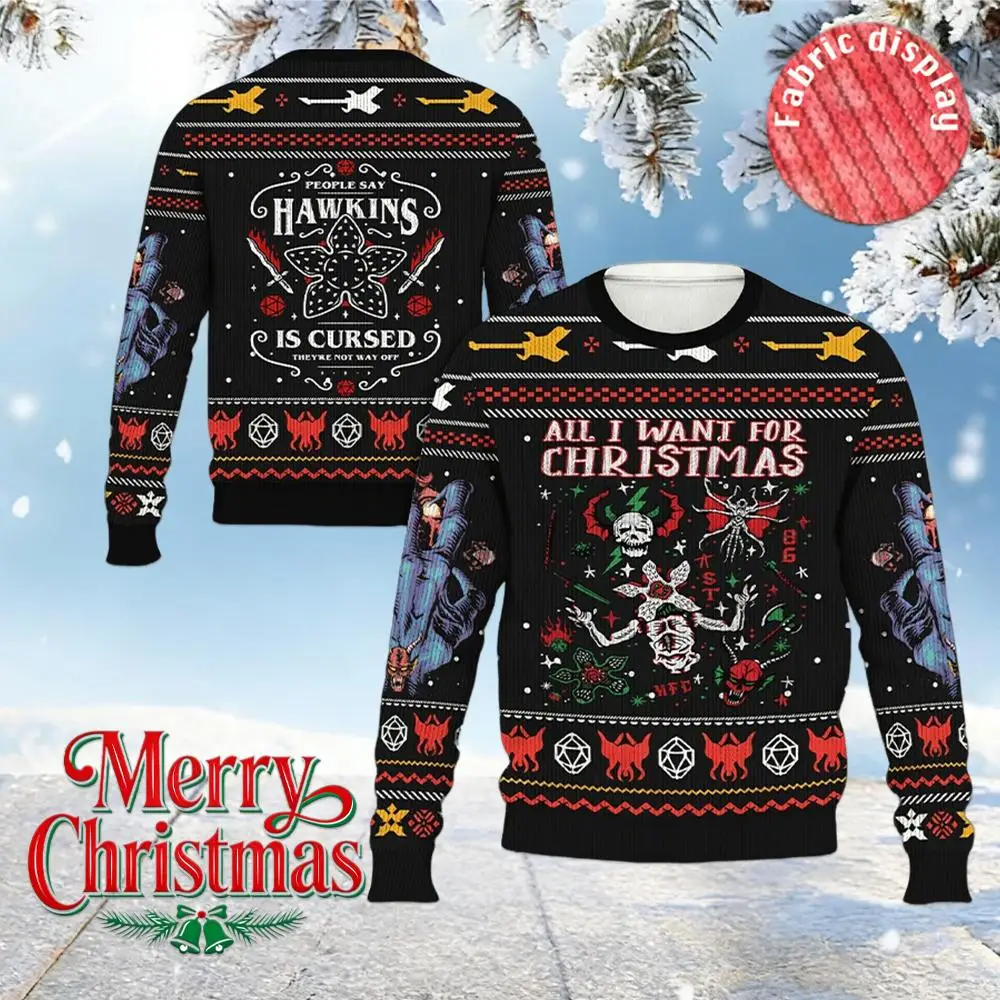 

Рождественский Эдди Мансон Уродный Рождественский свитер 3D печать Праздник Унисекс Новогодние свитеры Смешный Vintage Dark Fantasy Party Jersey