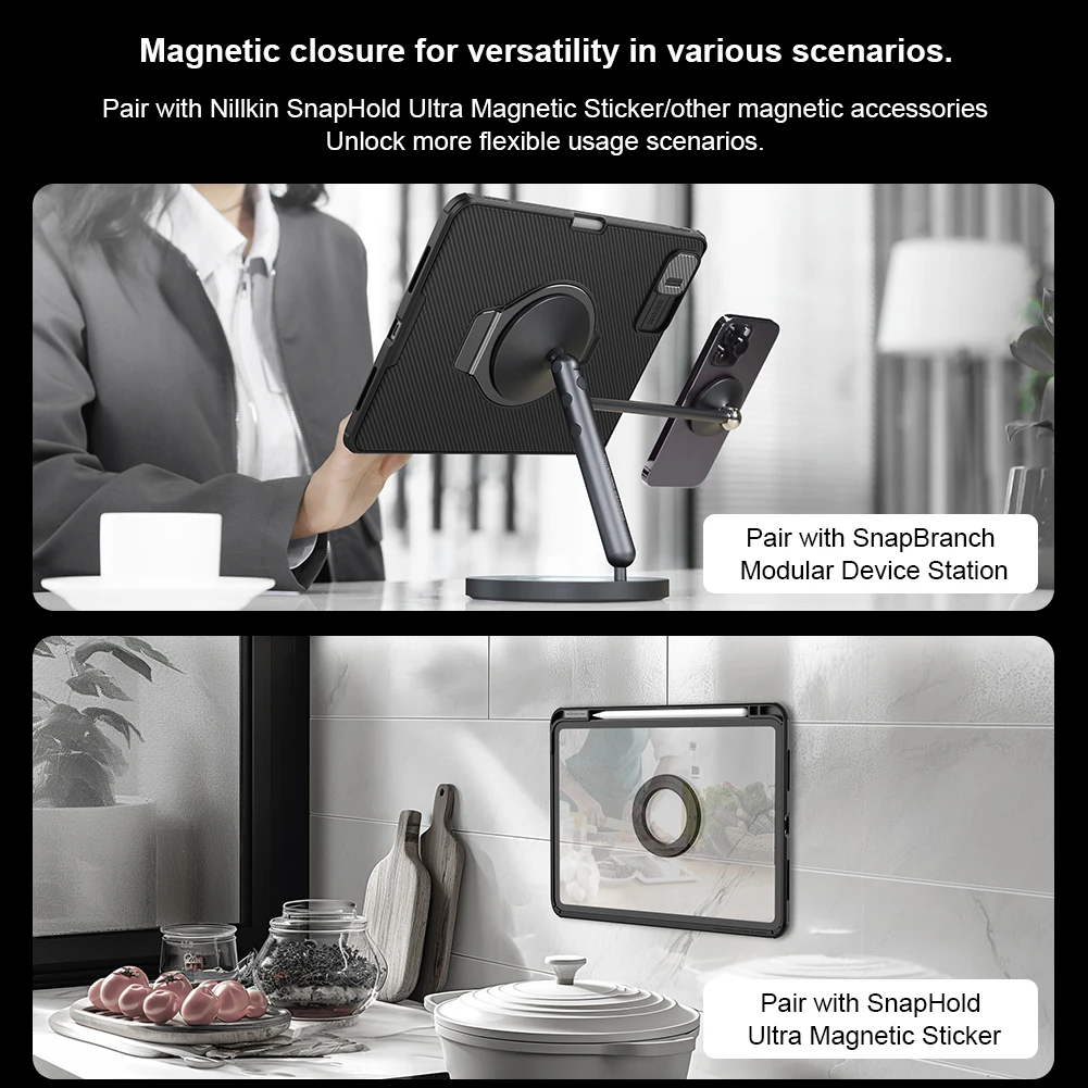 Nillkin for iPad Pro 13 M4 2024 Case for iPad Pro 11 inch Cover for iPad Air 11 2024 With Magnetic Stand for Air 5 Air 4 Cases