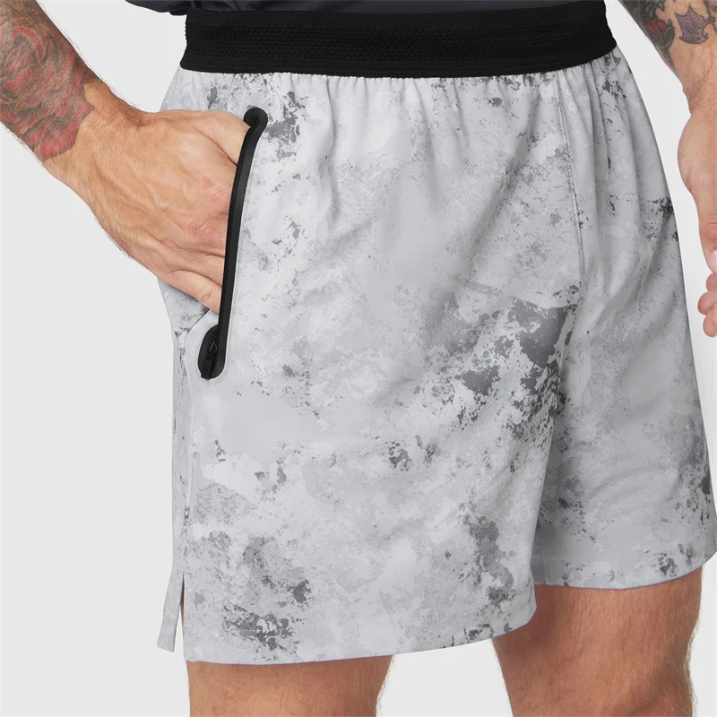 2026 New Men's Shorts Single-Layer Woven Quick Dry Solid Color Running Fitness Sports Casual American Fifth Pants Comfortable
