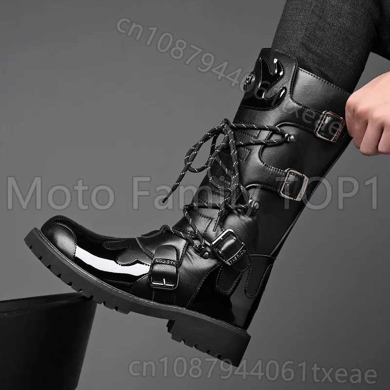 

Long locomotive boots men's British style shoes retro knight boots new autumn fashion long boots botas para moto botas moto