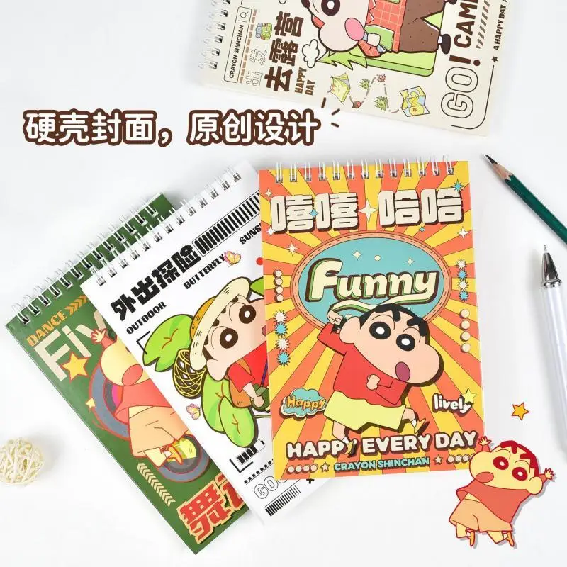 Kawaii Crayon Shin-Chan Schedule Book Anime Coil Book Plan Management Notebook Creative School Supplies Cartoon Gift for Girls