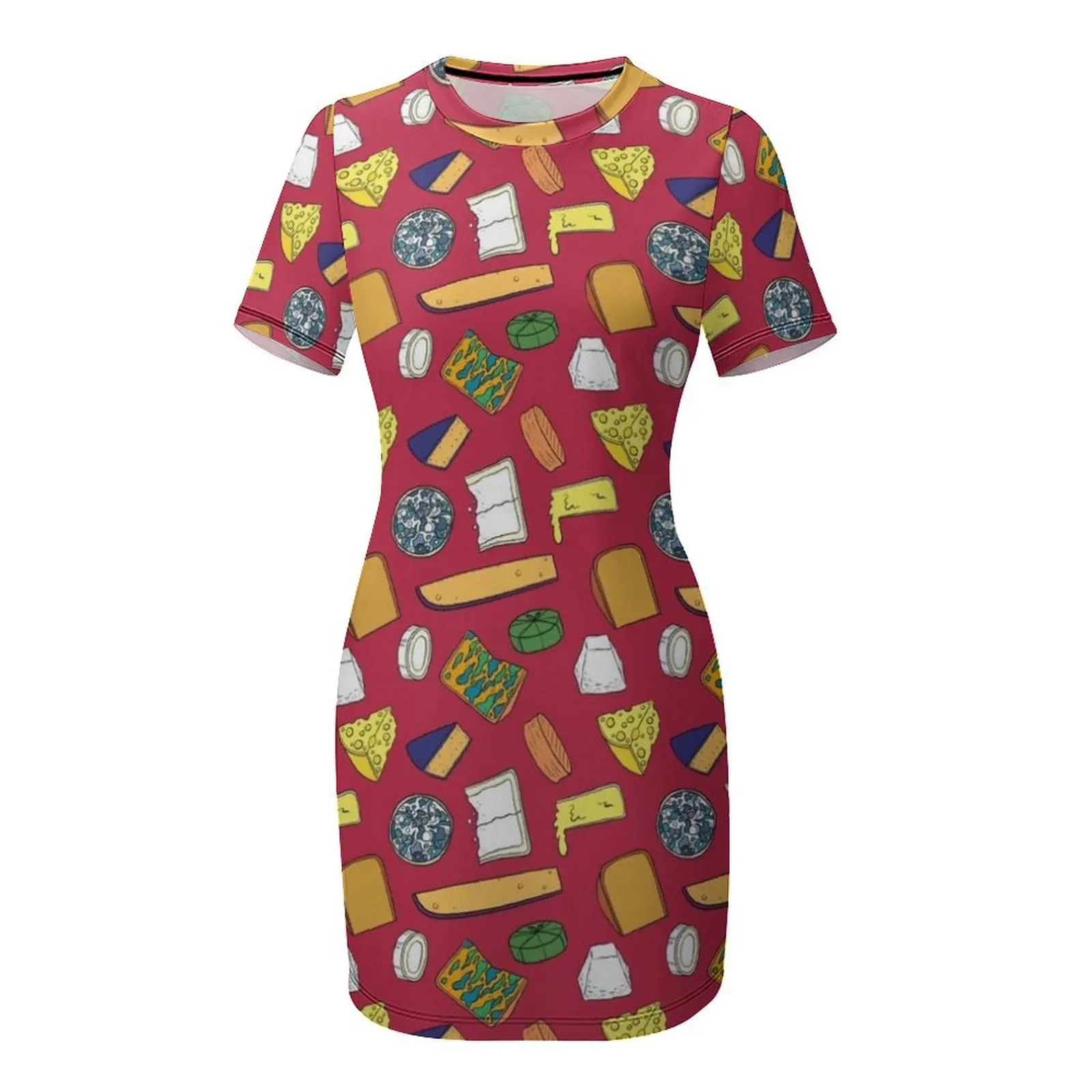 치즈 집착 반팔 드레스 여성 드레스 파티 의류 드레스
