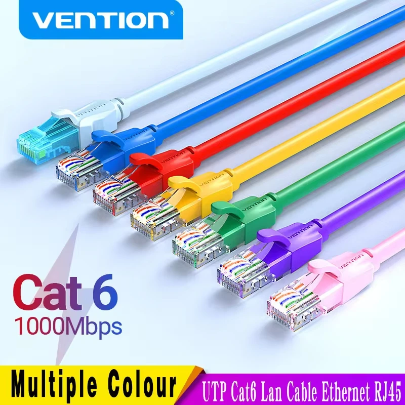 Vention Colour Ethernet Cable Cat 6 Network Cable 4 Twisted Pair Patch Cord RJ45 Internet UTP Cat6 Lan Cable for Laptop Router