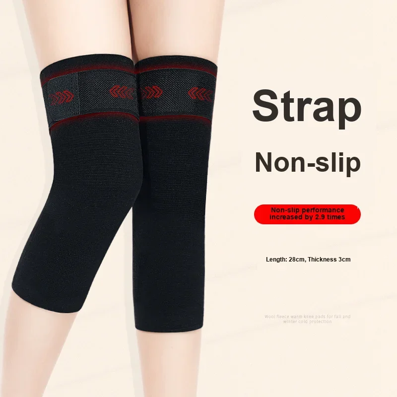 Men Women Winter Moxa Warm Knee Sleeve Anti Slip Pressure Strap Knee Support for Cold Weather Protection