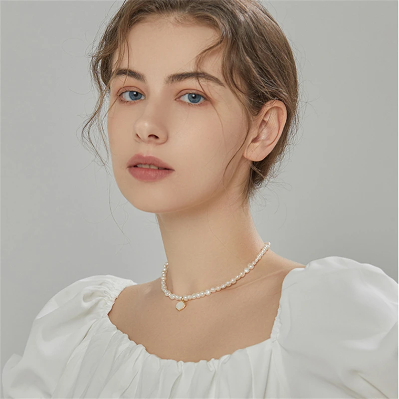 

Женское Ожерелье Из Жемчуга 5-6 мм, с натуральным пресноводным жемчугом ААА