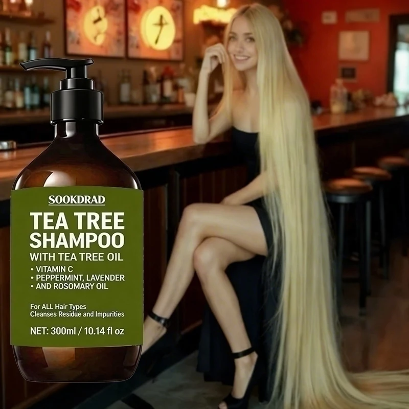 Tea Tree Shampoo, Infused Peppermint Oil, Refreshes Scalp, Controls Excess Oil, 10.14fl oz, Daily Wash