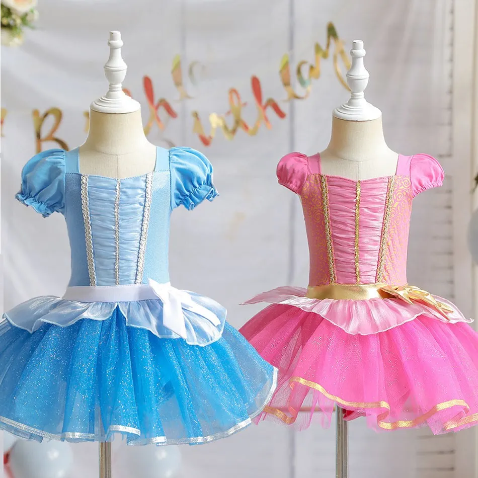 3-10T Children Summer Tutu Dress Baby Sleeping Beauty Christmas Leotard Girls Snow White Princess Costume Evening Fancy Ballet