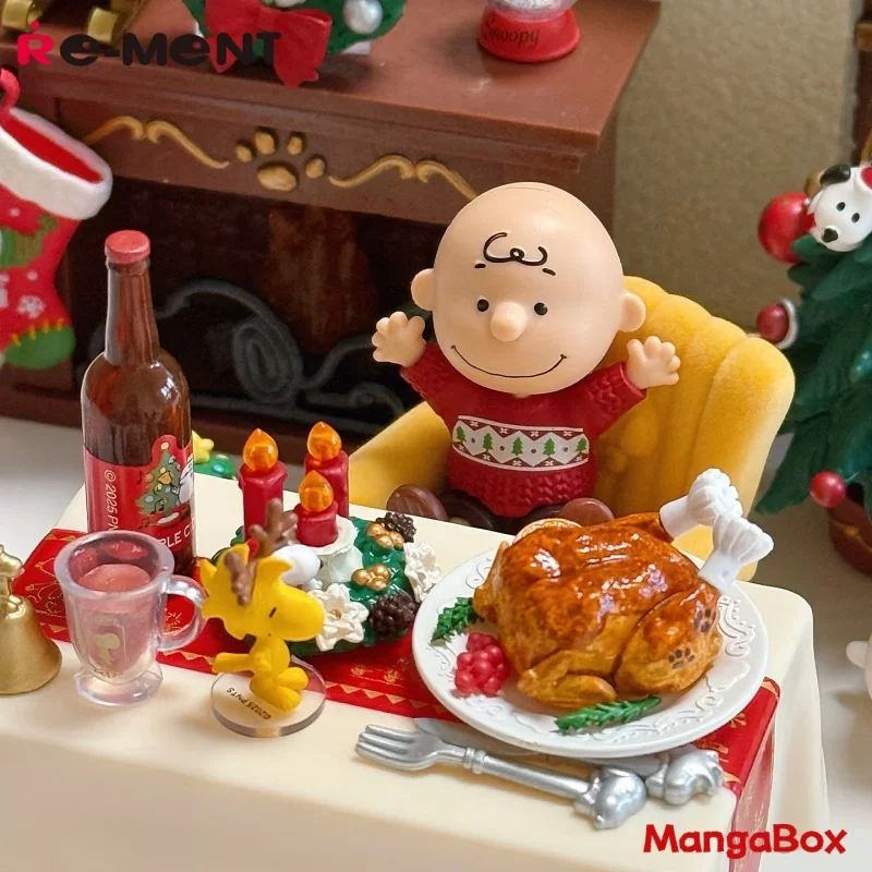 RE-MENT صندوق أعمى سنوبي عشية عيد الميلاد هدية مصغرة مجموعة شجرة عيد الميلاد