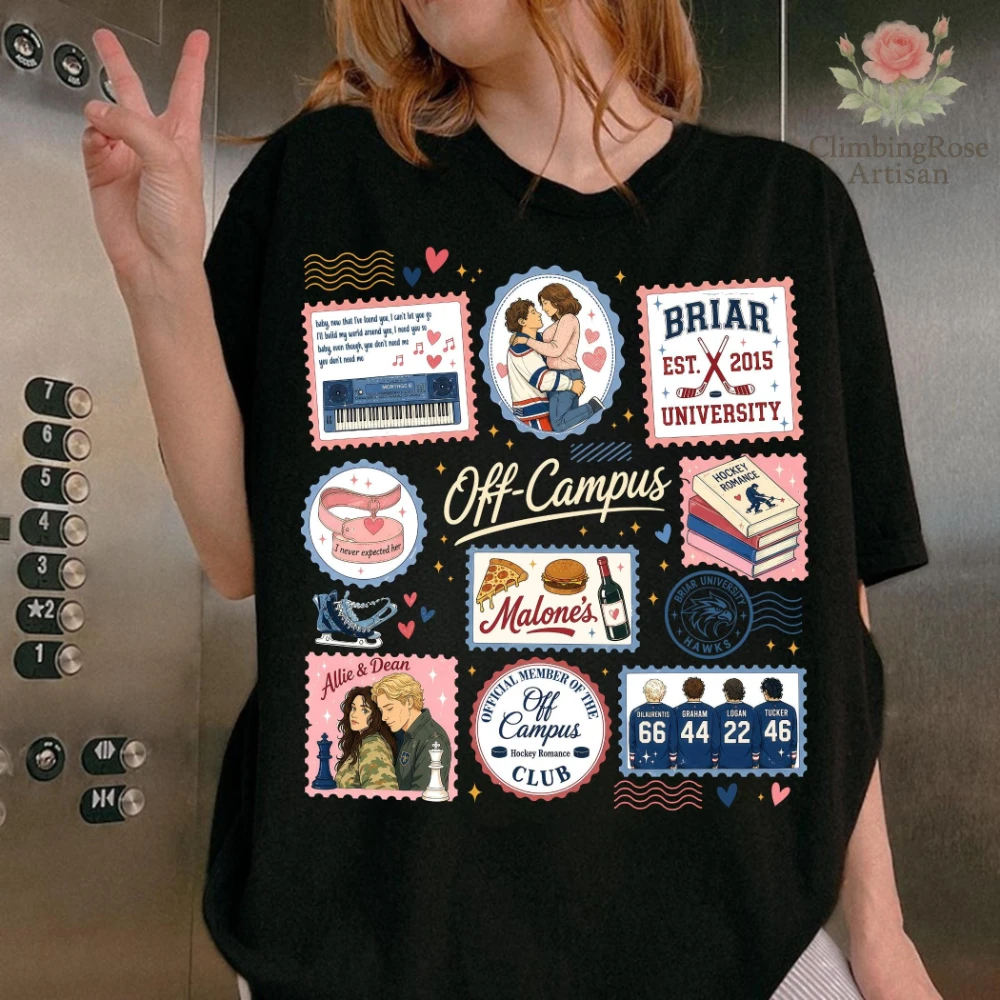 Hockey Stamps T Shirt Briar University Hockey Romance Design Print Graham 44 Tee Reading Lover T Shirt