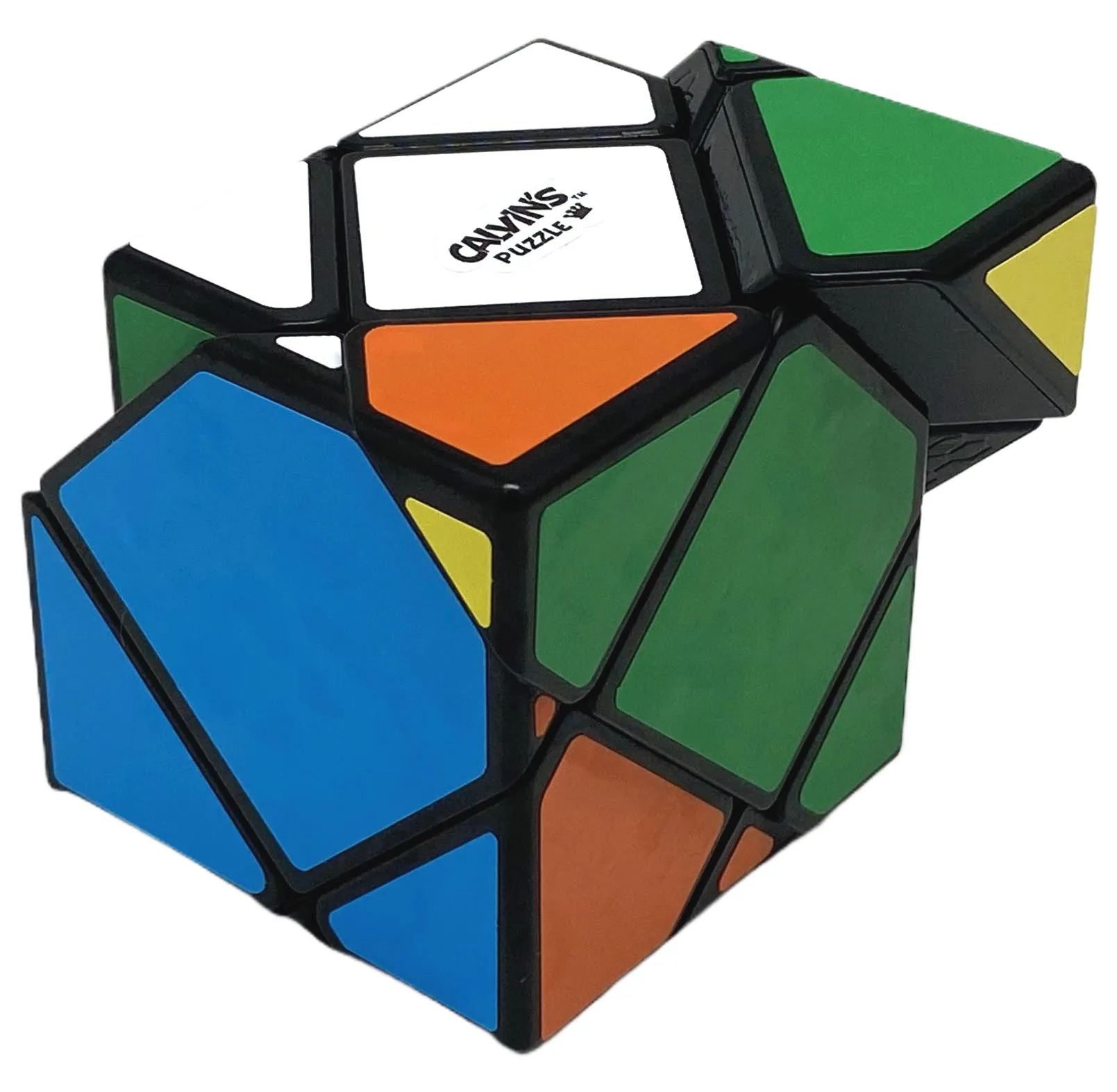 Kostka Calvin Mirror Skewb Czarna, 6 Kolorów Naklejek, Nietypowa Kształt, Puzzle Bez Naklejek, Zabawki Puzzle, Prezent dla Dzieci