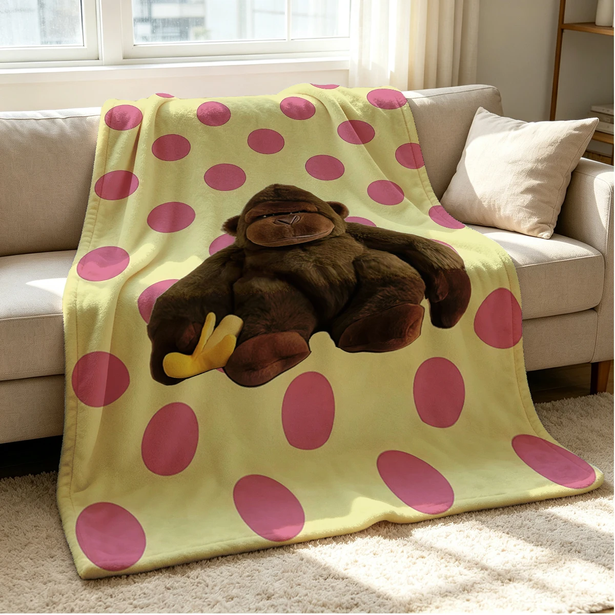 Banana Buddy Flannel Blanket Warm Soft Halloween Christmas Couch Warm Cozy Decorative Decor Gift for All Season