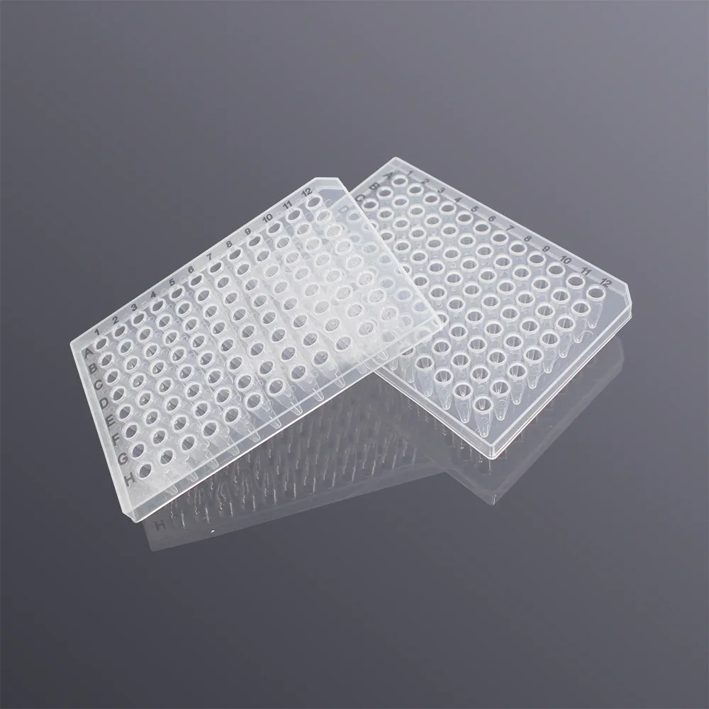 96-well PCR Microplates PCR Plate Half Skirt Transparent PCR Tubes 0.1ml 0.2ml Nonpyrogenic Noncytotoxic DNase-/RNase-free 10/PK