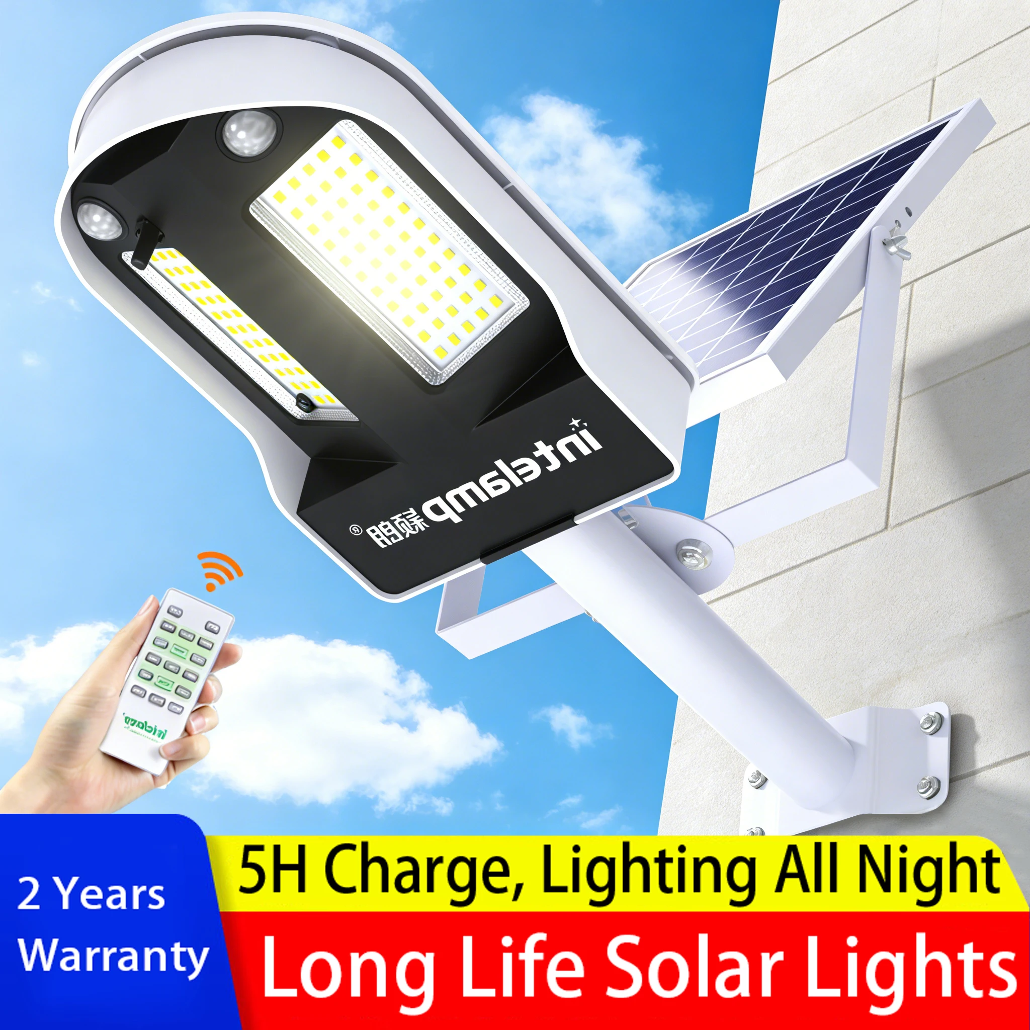 

Solar Lights Outdoor with 3 Modes Motion Sensor Super Bright Wall Lamp IP65 Waterproof Street Light for Garden Yard Path Garage