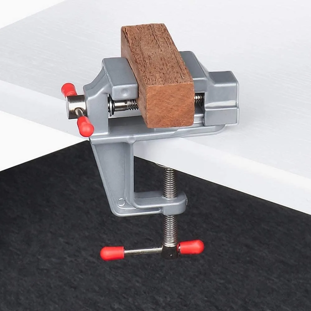 Mini Bench Vise Muliti-Funcational 3.5&quot Aluminum Miniature Small Jewelers Hobby Clamp On Table Flat Pliers Tool Vice view 4