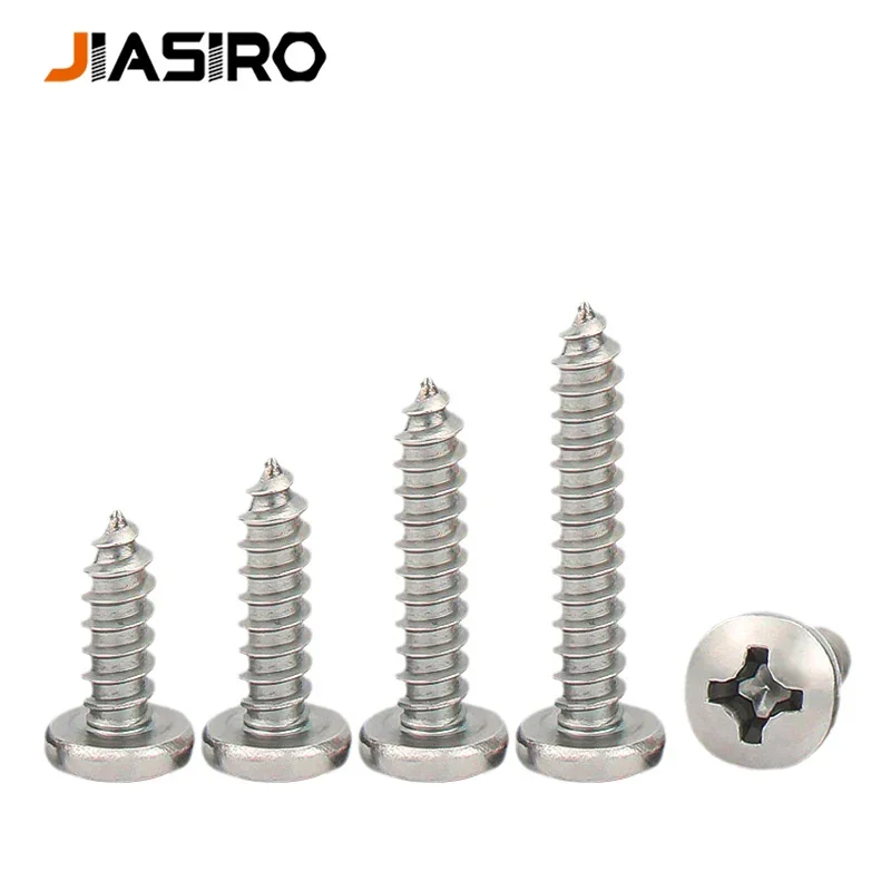 M1 M1.2 M1.4 M1.7 M2 M2.3 M2.6 M3 M3.5 M4 M5 M6 Stainless Steel 304 Cross Phillips Pan Round Head Self Tapping Screw Wood Screws