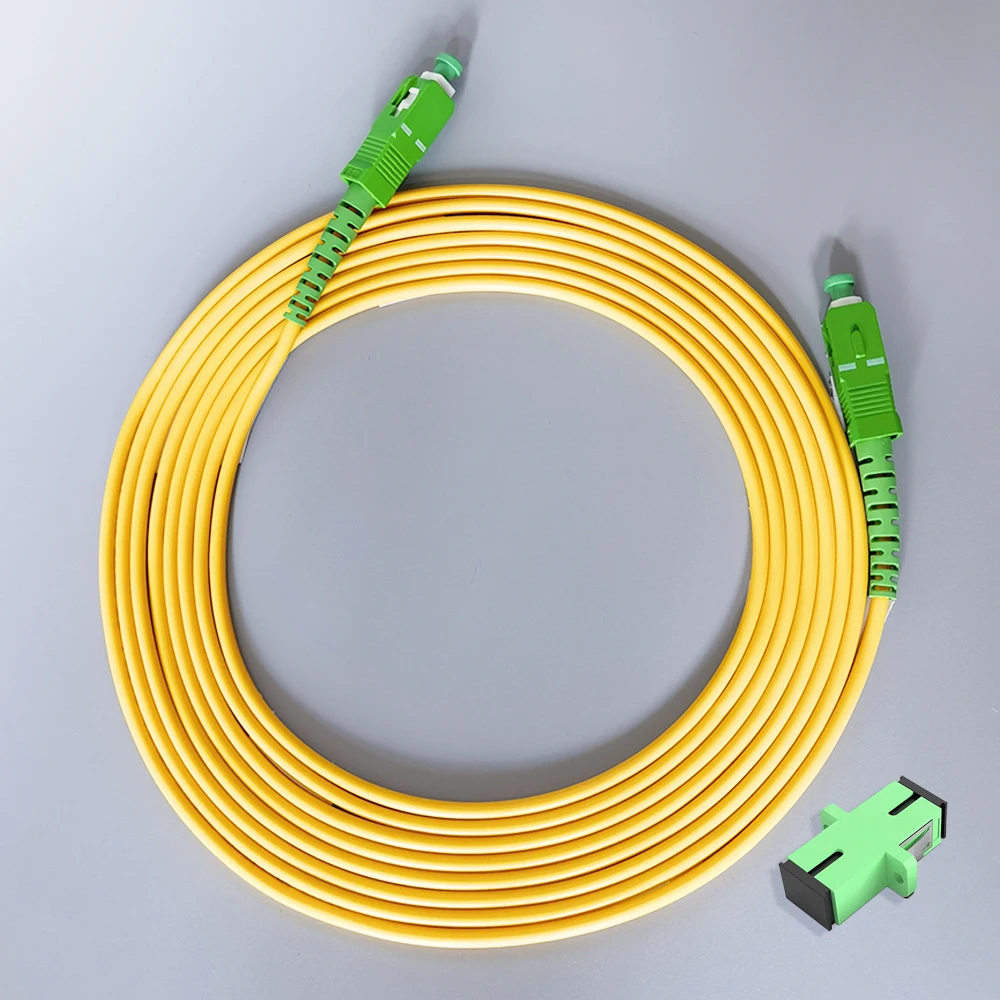 Kabel ekstensi serat optik, 2M/3M/5M kabel SC/APC-SC/APC fibra optika Mode tunggal, kabel ekstensi kawat FTTH