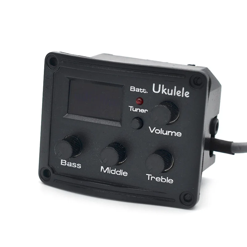 Ukulele 3 Bands EQ Equalizer with Tuner LCD Chromatic Pickup Piezo Transducer Balance Output