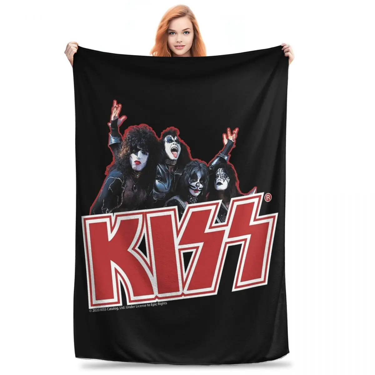 KISS Demon, Starchild, Spaceman And Catman Blankets Fleece Warm Sofa Throw Blankets For Home Bedroom Travel Throws Bedspread