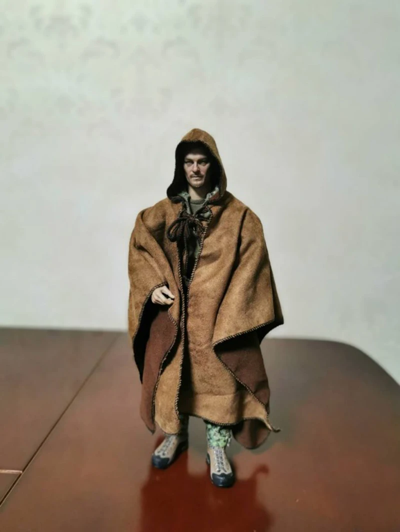 12inch Women/Men Solider Cloak Medieval Vintage Gothic Hooded Cloak Coat Halloween Cape Robe Costume For 12