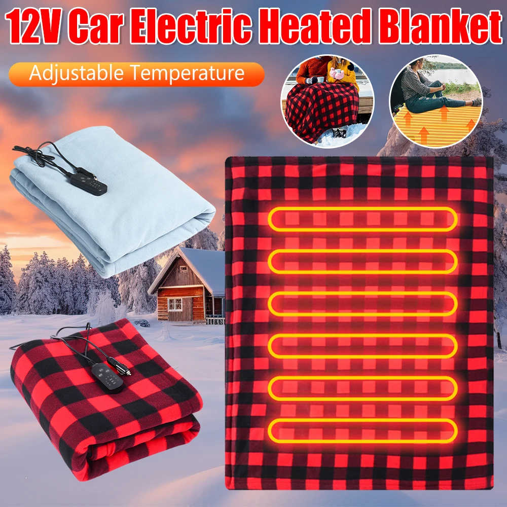 

Car Electric Heated Blanket Fast Heating Body Warmer Blankets 12V Soft Heating Mat Electric Pad Heater For Outdoor Car Camping ﻿