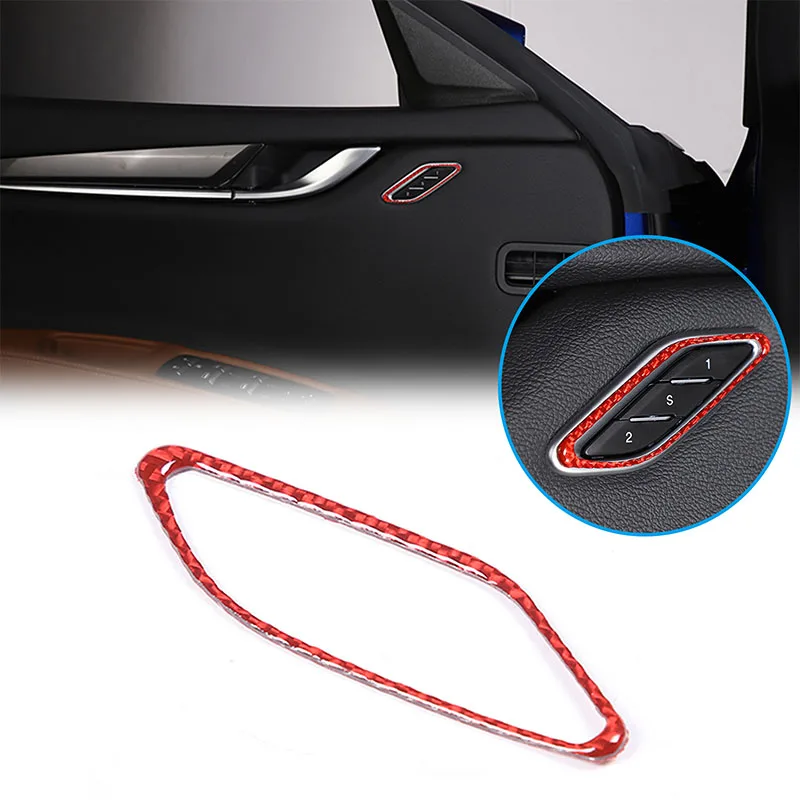 

For Maserati Ghibli 2014-2022 Soft Carbon Fiber Car Seat Memory Switch Frame Decorative Sticker Interior Accessories