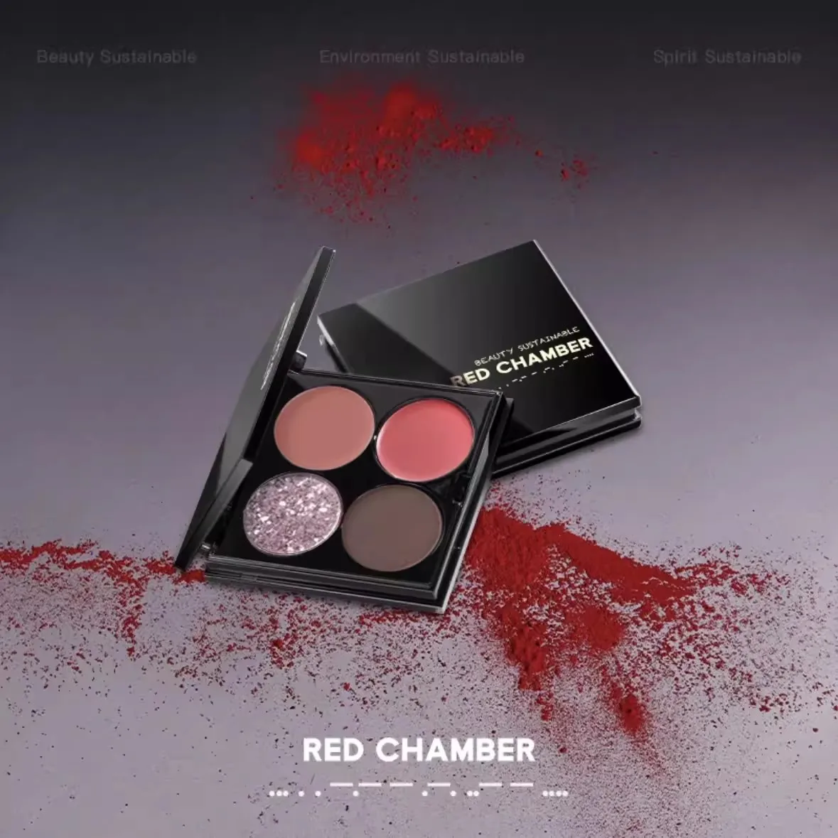 Redchamber Vierkleurige multifunctionele crèmeplaat Rc 4-kleuren lippenstift Oogschaduw Blush Raven oogschaduwplaat