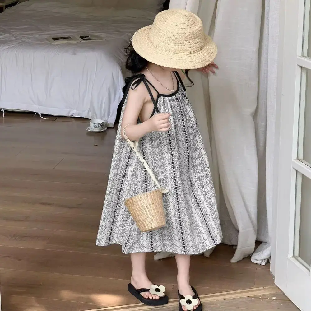 Floral Print Floral Dress Adjustable Straps Sleeveless Printed Vacation Dress Lightweight Fabric Loose Fit Loose Beach Dress