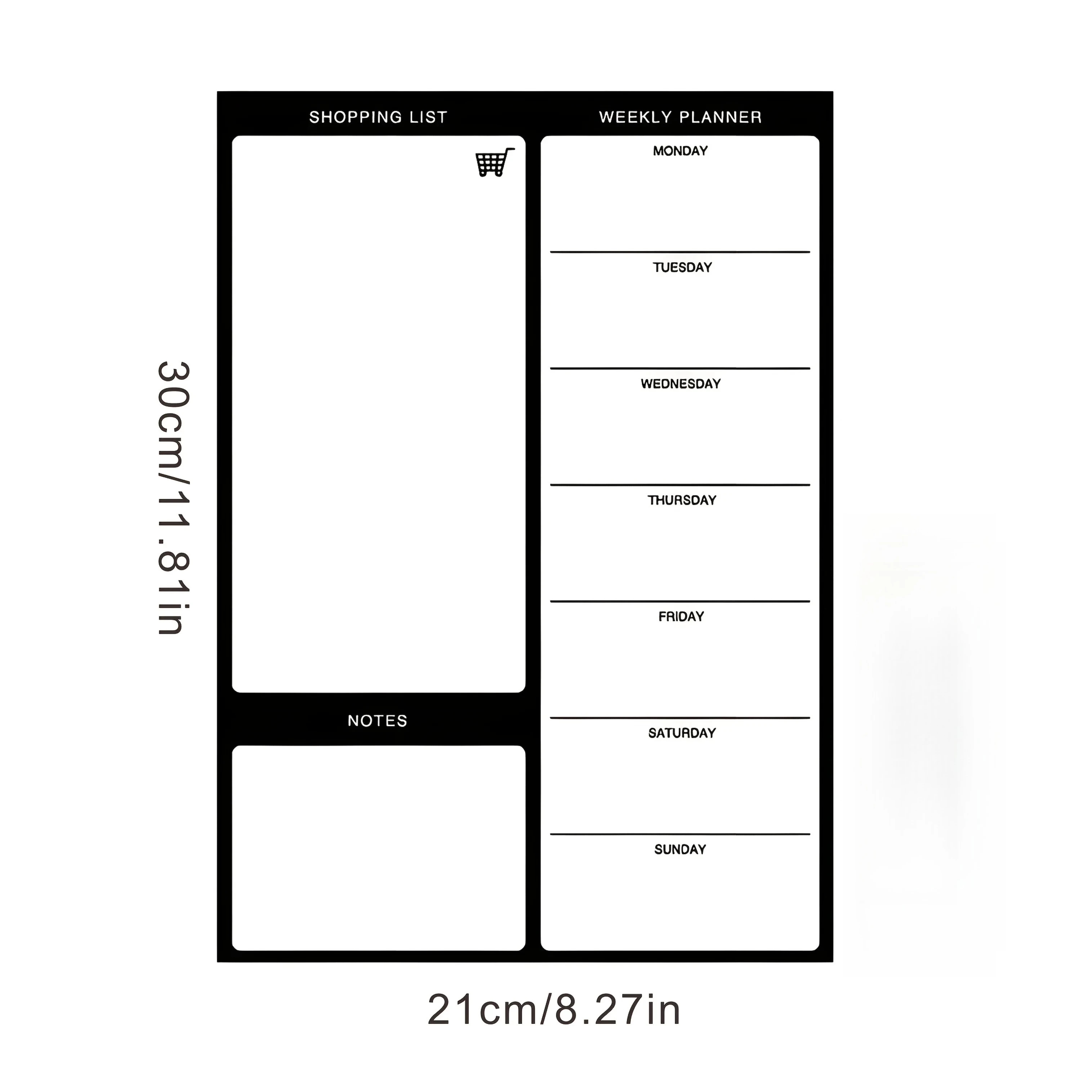 Reusable Refrigerator Memo Pads - Magnetic Shopping List Board with Dry Eraser