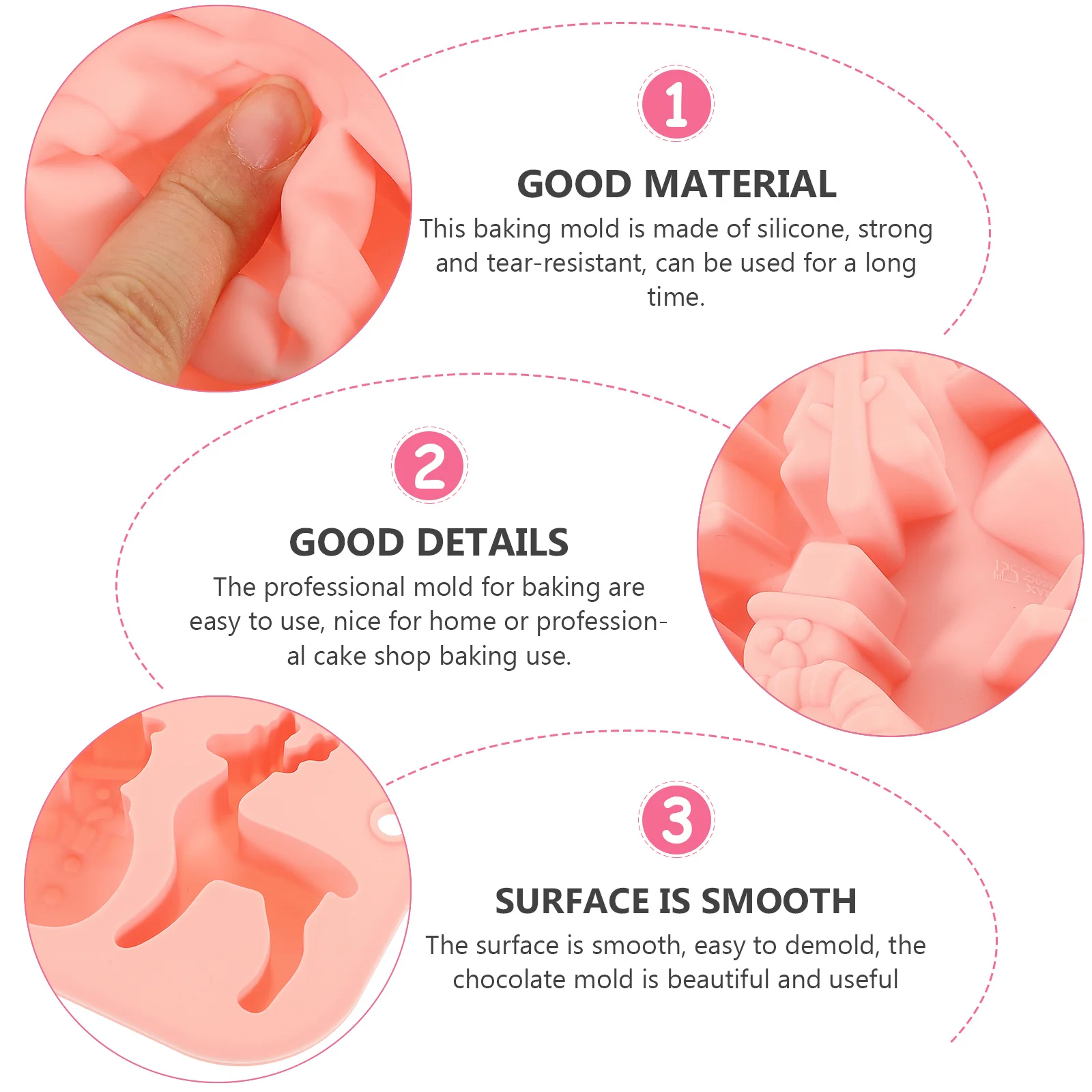 

2Pcs Christmas Silicone Molds Candy Chocolate Baking Supplies Easy Demold Xmas Treats DIY Baking Molds Chocolate Making Mold