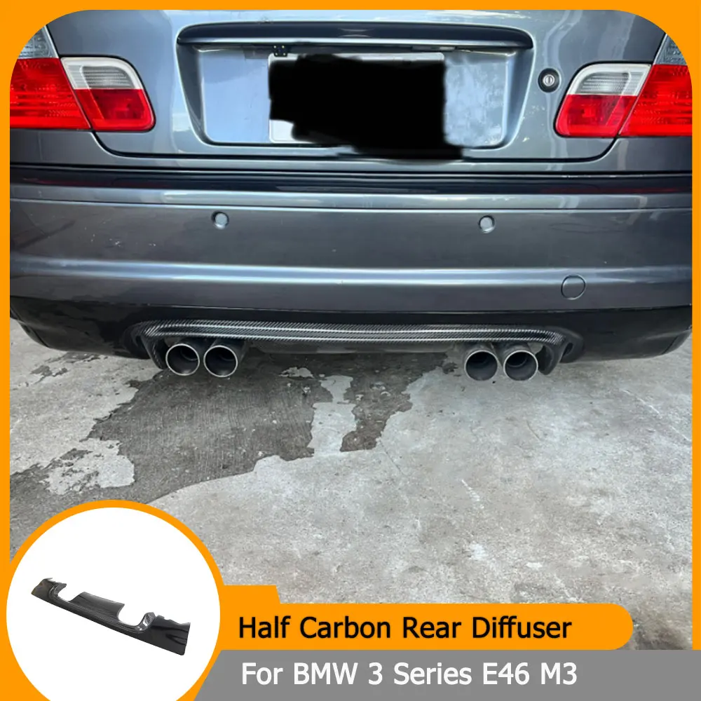 Half Carbon Fiber Rear Bumper Diffuser Lip Spoiler for BMW 3 Series E46 M3 Coupe 2-Door 2001-2006 Diffuser